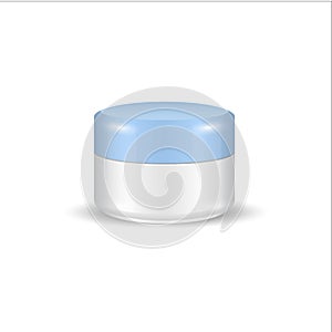 Blue container cosmetics