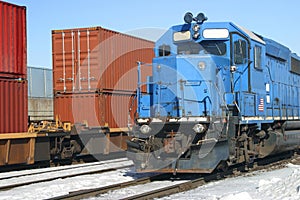 Blue container train