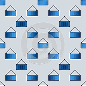 Blue Container vector colored seamless pattern