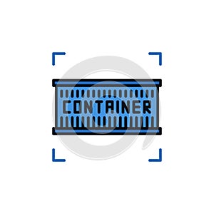 Blue Container vector Shipping concept modern icon or symbol