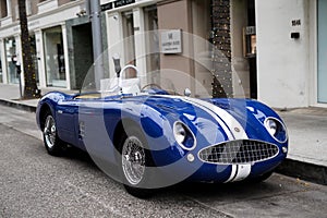 Blue convertible old car