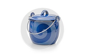 Blue cooking pot isolated on white : Clipping path included.