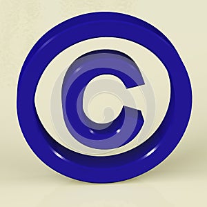 Blue Copyright Sign Representing Patent Protection