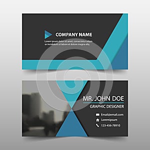 Blue corporate business card, name card template ,horizontal simple clean layout design template , Business banner template