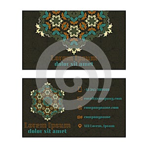 Blue corporate business or visiting card, professional design