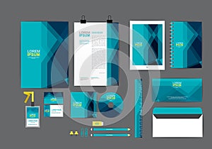 Blue corporate identity template for your business