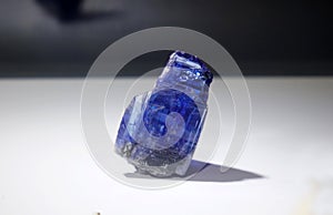 Blue corundum mineral form Tanzania. Corundum is  gem varieties, Ruby and Sapphire.