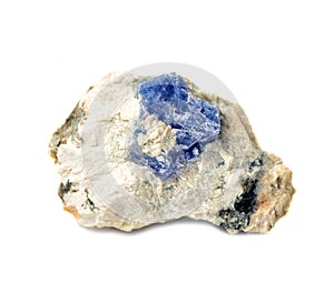 Blue corundum Sapphire crystal