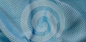 Blue cotton fabric with an interesting pattern