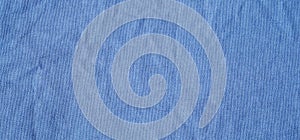 Blue cotton fabric texture background, Wrinkle surface textile, wallpaper, banner