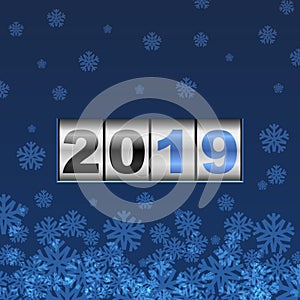 Blue counter 2019 new year card