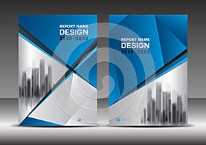 Blue Cover design template, Annual report vector illustration, book cover layout, booklet, poster, Business brochure flyer,