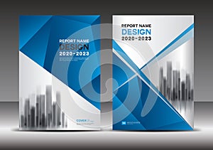 Blue Cover design template, Annual report vector illustration, book cover layout, booklet, poster, Business brochure flyer