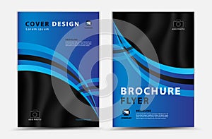 Blue cover template vector design, brochure flyer, annual report, mgazine ad, advertisement, book cover layout, poster, catalog