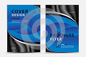 Blue cover template vector design, brochure flyer, annual report, mgazine ad, advertisement, book cover layout, poster, catalog,