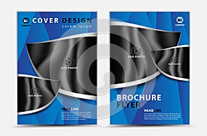 Blue cover template vector design, brochure flyer, annual report, mgazine ad, advertisement, book cover layout, poster, catalog,