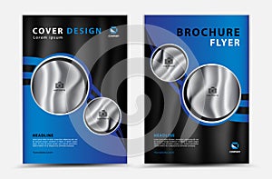 Blue cover template vector design, brochure flyer, annual report, mgazine ad, advertisement, book cover layout, poster, catalog,