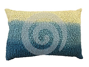 Blue and cream decorative corrugate pillow photo