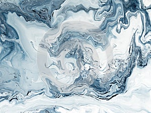 Blue creative abstract hand painted background, marble texture