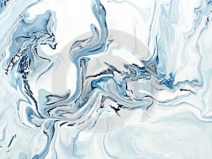 Blue creative painting, abstract hand painted background, marble texture