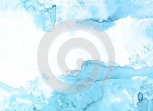 Blue creative soft watercolor background, beautiful planet.