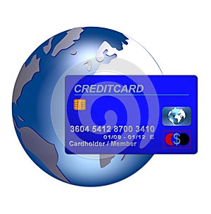 Blue creditcard worldwide photo