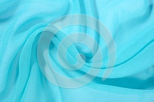 Blue crepe de chine fabric