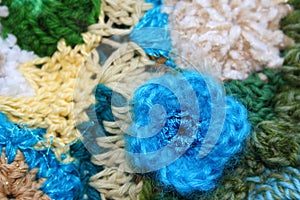 Blue Crochet Flower