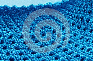 Blue crochet texture.