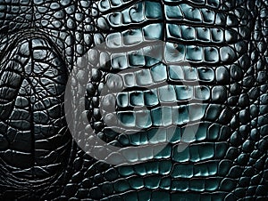 Blue crocodile or reptile leather texture