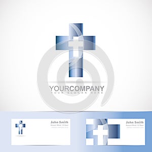 Blue cross 3d metal logo