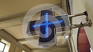 Blue cross pharmacy sign