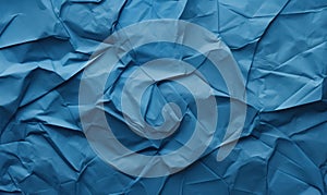 Blue crumpled paper background. Texture of crumpled paper