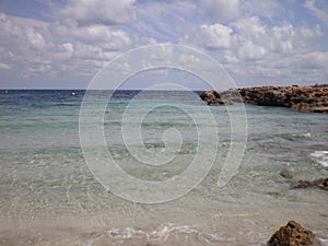 Blue And Crystal Clear Waters In A Paradise Place As Is The Island Of Menorca. July 5, 2012. Xon Xoriguer, Citadel, Menorca,