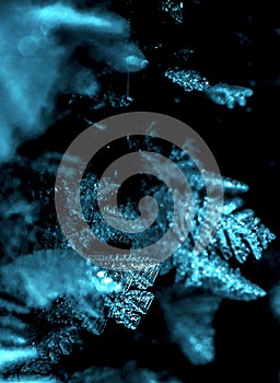 Blue crystal in the dark