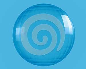 a blue crystal glass sphere