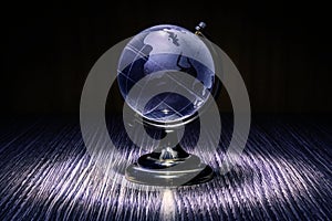 Blue crystal globe