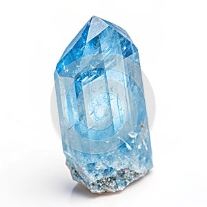 Blue crystal isolated on white background
