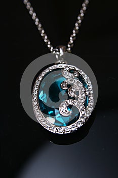 Blue crystal necklace