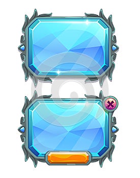 Blue crystal panels, game assets
