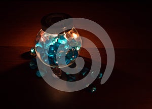 Blue crystals in jar