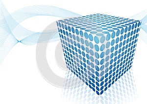 Blue cube abstract design