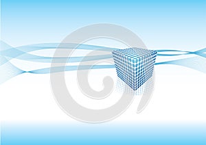 Blue cube abstract design