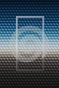 Blue cube geometric pattern abstract background,  modern illusion