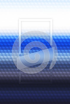 Blue cube geometric pattern abstract background,  poster