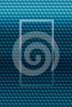 Blue cube geometric pattern abstract background, texture brochure