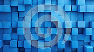 Blue Cubes Wall Background, abstract illustration