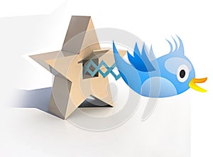 Blue Cuckoo tweets and sings