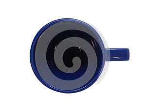 Blue cup isolate on white