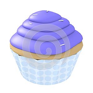 Blue cupcake - 3d computer generated